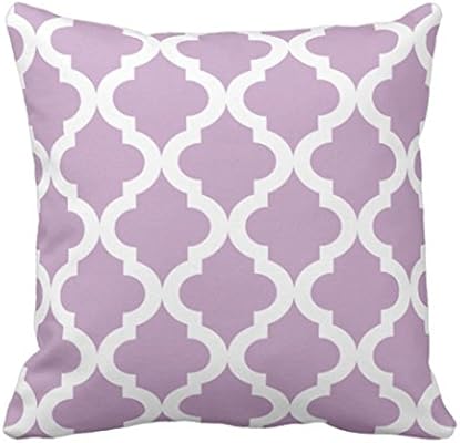 Amazon Com Emvency Throw Pillow Cover Purple Quatrefoilpreppy