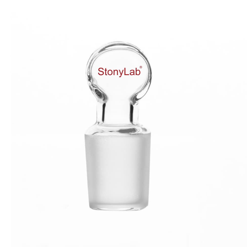 StonyLab Glass Penny Head Glass Hollow Stopper for 19/22 Outer Joint Glass, With Closed Bottom (1 Pack)