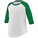 Augusta Sportswear Unisex Child Toddler Baseball Jersey 3/4 Sleeve, White/Kelly, 2T US