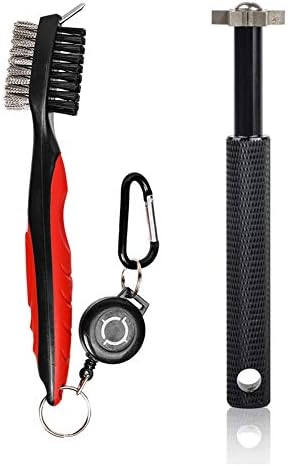 HIFROM Golf Accessories Set – Golf Club Groove Sharpener with Retractable Cord Golf Club Brush/Groove Cleaner for Golf Clubs