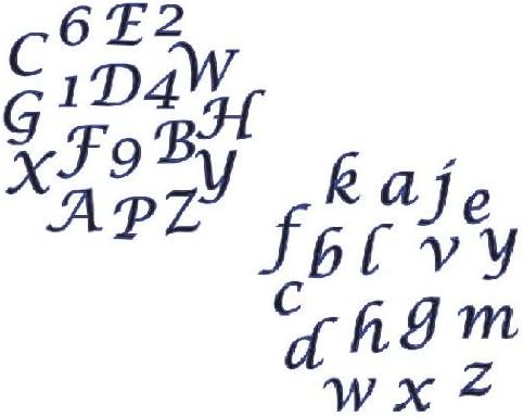 FMM Alphabet and Number Script Tappits Set Cutter(upper & lower case), silver