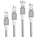 CRONA Lightning Cable iPhone 6 Charger 4Pack (1ft,3ft,6ft,10ft) Perfect Lengths Combination Durable and Fast Charging Cable for iPhone 7/7+/6/6+/6s/6s+/5/5s/5c/SE, iPad and More (Space Gray)