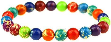 Clearain Beautiful Energy Power Crystal 8mm Chakra Beads Reiki Healing Elastic Stretch Bracelet