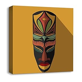 Canvas Wall Art African Culture Pattern Painting Artwork for Home Prints Framed - 12x12 inches
