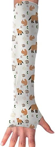 Winter Animals Pattern Super Long Fingerless Anti-uv Sun Protection Sleeves Gloves For Outdoor Activities Apply To Camping,Driving,Hiking,Cycling Arm Prevent Injuries Modeling Nice Looking
