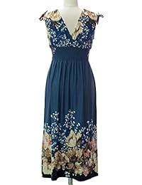 812 - Vestido de verano con estampado floral de tamaño grande