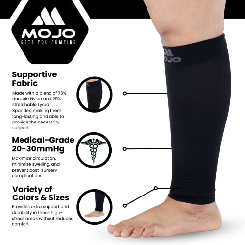 Mojo Compression Socks 5XL Calf Sleeves for Wide Ankles and Legs Footless Graduated Support