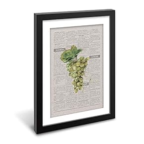 Black Paper Framed Canvas Wall Art for Living Room, Bedroom Abstract Green on Newspaper Canvas Prints for Home Decoration Ready to Hanging - 23x31 inches