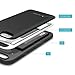 DesignSkin iPhone 6 Sliding Card Holder Case, Extreme Heavy Duty Triple Layer Bumper Protection Wallet Cover with Storage Slot for Slider iPhone6 - Titanium Black