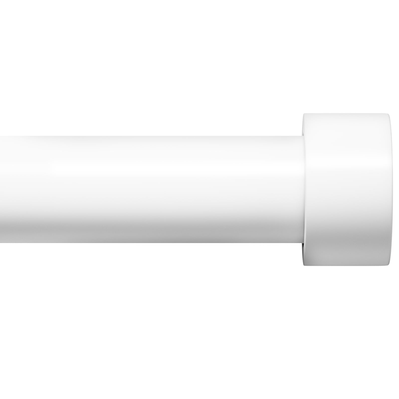 Photo 1 of Zeerobee Curtain Rods for Windows 48 to 84, 1 Inch Heavy Duty Drapery Rods with Adjustable Length, Outdoor Modern Curtain Pole with Simple End Caps, 32"-86", White