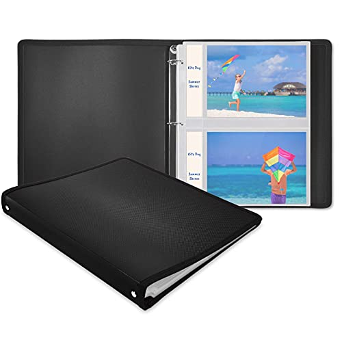 Dunwell Photo Album 3Ring Binder (Black, 1 Pack), Holds 100 5x7