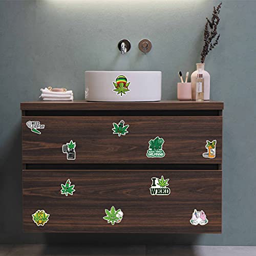 Weed Stickers for Adults, 100 Pcs Marijuana Stickers, Waterproof Vinyl Stickers for Hydro Flask Water Bottle Laptop Skateboard Computer Stickers Decal