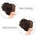 2PCS Messy Bun Hair Piece 100% Human Hair Scrunchies Buns Hair Pieces for Women Curly Wavy Bun Elegant Chignons Wedding(Color:2#)