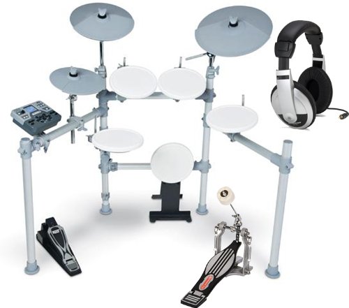 KAT KT2 High Performance 5-Piece Digital Drum Set w/ Bass Drum Pedal and Headphones
