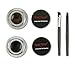 Frola 2 In 1 Long-wear Gel Eyeliner Smudge-proof & Waterproof, Last for All Day Long, 2 Pieces Eye Makeup Brushes Included (3# Black+Brown)