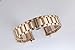22mm Deluxe Solid Link Watch Strap Bracelet with Curved End in Rose Gold 316L Stainless Steel Oyster Style