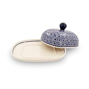 Bunzlauer Butter Dish with Lid Handle for 250 g Butter Decoration DEK 120