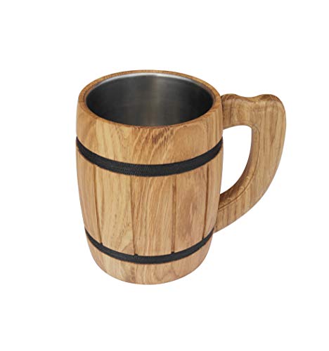 Wooden Beer Tankard Beer Mug Capacity: 20 oz (0.6 liters). Wooden Beer Stein - Wood Carving Beer Mug of Wood Eco Friendly Great Beer Gift Ideas Beer Mug for Men. Color Beige - Thumbnail 7