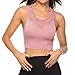 Women Yoga Tank Top Workout Shirts Open Back Racerback Built in Shelf Sports Bra Mthumb 2