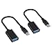 AUKEY USB C Adapter to USB 3.0, [2 Pack, 0.5ft] with OTG USB Type C Adapter for MacBook Pro 2017, Google Pixel 2XL, Samsung S8 S8+, Nexus 6P 5X, LG G5 (Black)