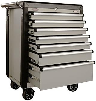 7 Drawer Tool Chest Rolling Cabinet with 175 Pieces Compelet Quality Tool Sets 30×21.3×35.3 Inches Silver