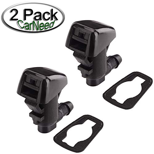 CarNeed 2 Pcs Windshield Washer Squirter Nozzle Wiper Spray Nozzle for for 2006-2010 Jeep Commander, 2007-2011 Dodge Nitro, 2008-2012 Jeep Liberty, Replace OEM # 55157319AA, 4806312AA