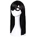 ColorGround Kids Long Straight Black Natural Cosplay Wig