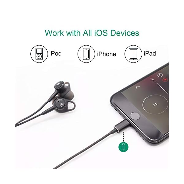Linner-Active-Noise-Cancelling-Headphones-Lightning-in-Ear-Wired-Earphone-wBuilt-in-Mic-and-Remote-Comfortable-and-Secure-Fit-MFi-Certified-for-iPhone-X-8-7-iPad-iPod-Rose-Gold Linner Active Noise Cancelling Headphones Lightning in-Ear Wired Earphone w/Built-in Mic and Remote (Comfortable and…