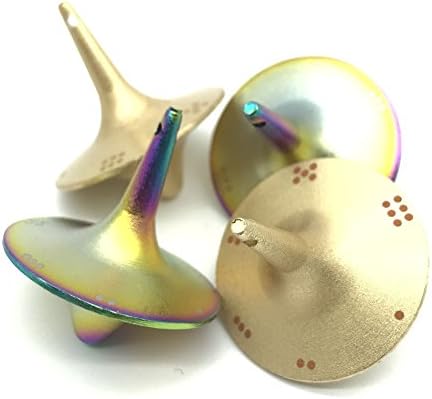 4 Pack Zinc Alloy Spinning Top,DIGSELL Forever Spinning Top Gift Set -Also Can Be A Dice, Pendant,Gift(Golden and Colorful)