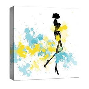 Canvas Wall Art Abstract Elegant People Painting Artwork for Home Prints Framed - 12x12 inches