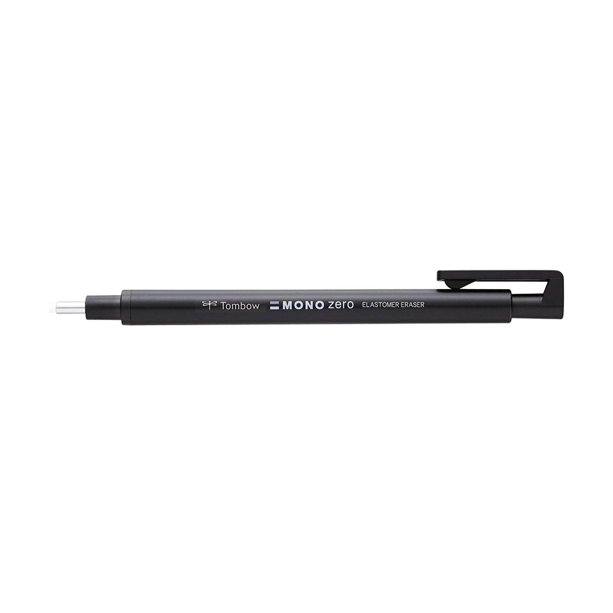 Tombow Präzisionsradierer Mono Zero Rechargeable Round Tips, Diameter 2.3 mm Schwarz + Refill