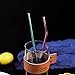 VEHHE Stainless Steel Straws - 8 Set Reusable Rainbow Straws with Cleaning Brush for 20 OZ Tumblers (4 Straight + 4 Bent + 2 Brush)