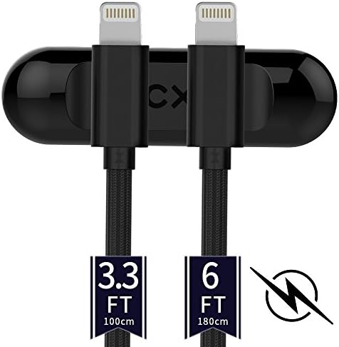 Lightning Cable, VICXXO iPhone Charger 2PACK 3FT/6FT Nylon Braided 8 pin Charging Cables USB Charger Cord, Compatible for iPhone X / 8 / 8 Plus / 7 / 7 Plus / 6 / 6 Plus / iPad and more (Black)