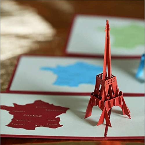 Lavillede Eiffel Tower 3D Pop Up Greeting Cards Anniversary Baby Birthday Easter Halloween Mother's Father's Day New Home New Year Thanksgiving Valentine Wedding Christmas