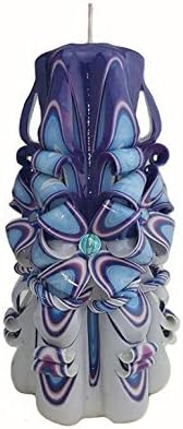 Carved Candles Teal, Pink, Purple and White