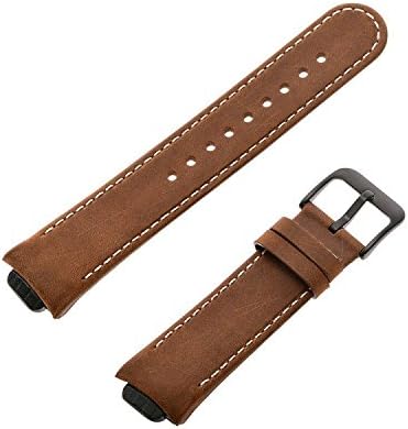Feicuan 14mm Genuine Leather Watchband, Replacement Watch Strap SmartWatch Wrist Band for Asus ZenWatch 3 -Brown