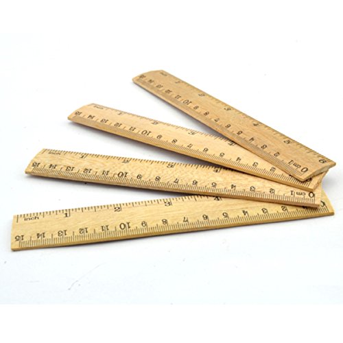 20 Pcs Wooden Student Ruler Wooden School Rulers Office Ruler Measuring Ruler Teaching Ruler, 2 Scale(Centimetre + Inch), 2 Size(12inch/30cm + 6inch/15cm) - Thumbnail 3