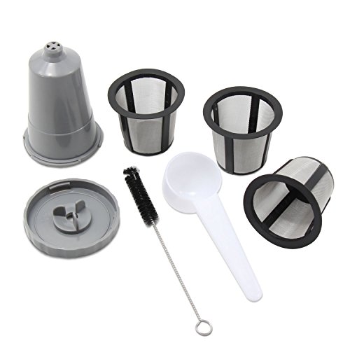 Click Here to See More Images Xcellent Global Reusable Coffee Filter Set for Keurig, My K-cup style, Filter Housing + 3 extra filters, Fits B30 B40 B50 B60 B70 Series, Gray HG068