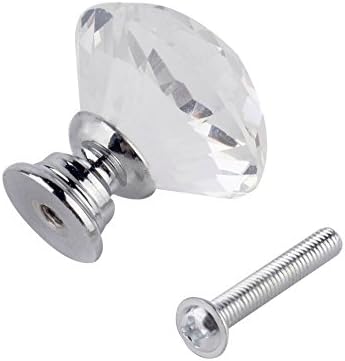 HIGHROCK 40mm Diamond Shape Crystal Glass Knob(10PC)