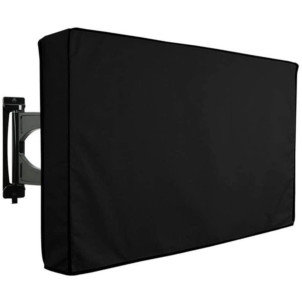 ELR Outdoor TV Cover 55-58 inches, Screen Cover, Water & Dust-Proof, Remote Pocket, Black, 1 Count
