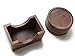 Walnut Dark Wood, 7-Piece Coaster Set, Holder Included, Matte, Non-Glossy, Protective Finish