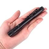 Rukiwa 2AAA CREE XPE-R3 LED 1200LM Lamp Clip Mini Penlight Flashlight Torch (Black (1200LM))