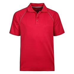 MOHEEN Men's Moisture Wicking Side Blocked Polo's