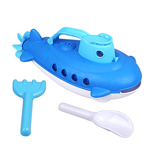 Submarine Watercraft with Spinning Rear Propeller Summer Bath Toy Beach Kettle Boat Outdoor Water Spraying Tool Funny Gadgets Novelty Interesting Toys For Children 1Set Blue - Thumbnail 5