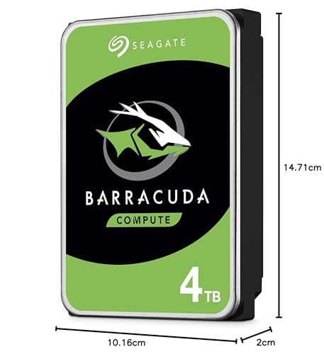 Seagate BarraCuda 4TB, Interne Festplatte HDD, 3.5 Zoll, 5400 U/Min, 256 MB Cache, SATA 6GB/s, silber, inkl. Data Rescue Service (ST4000DMZ04) 6