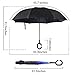 ELOVTOP Inverted Umbrella, Windproof Cars Double Layer Folding Reverse Umbrella (Star Sky)