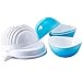Lekoton Salad Cutter Bowls Set, Vegetable Fruit Cutter Bowl,Salad Maker and Serving Bowls Kitchen Gadgets (Blue)