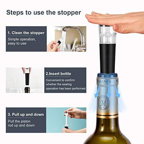 Haolide Wine Air Pressure Opener Six Set, Needle Wine Bottle Opener Accessories Tool Kit with Aerator Pourer,Foil Cutter,Vacuum Stopper,Elegant Wine Gift Box