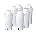 Commercial Cool Brita Filter Replacements, Replacement Water Filters for Standard Brita Water Pitcher, Lasts Up To 60 Gallons, NSF Certified, CCWFB6, White, 6-Pack