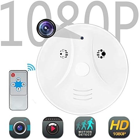 YUANHenry Smoke Detector Camera Hidden Spy Cam, HD 1080P Motion Detection Activated Mini Video Recorder Security Cameras DVR Loop Video Recorder with Gift 3 in 1 Charging Cable